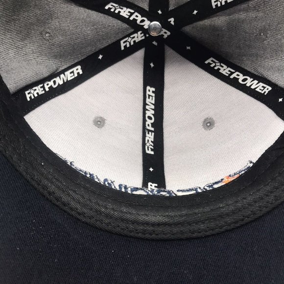 MENS BASEBALL CAP FIREPOWER PROMO HAT ONE SIZE FITS ALL GRAY SNAPBACK - Picture 6 of 7